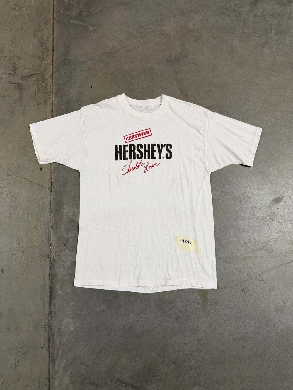 Vintage 80s Certified Hershey's Chocolate Lover White T-Shirt